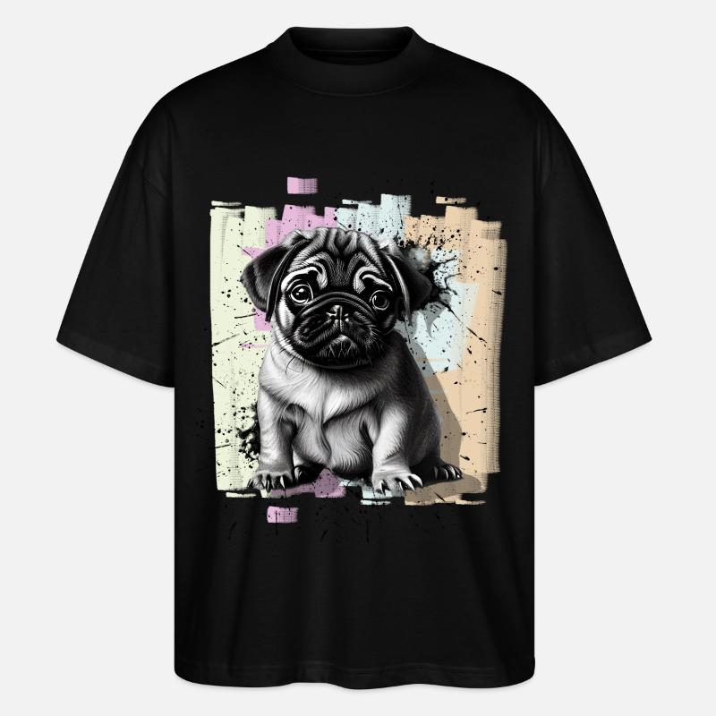Mops - Stanley/Stella Oversized Unisex Bio T-Shirt Blaster 2.0 - Schwarz