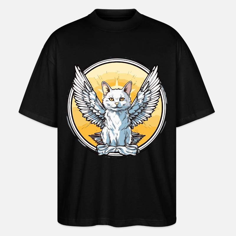 Chat avec des ailes - T-shirt bio Blaster 2.0 coupe oversize Stanley/Stella Unisexe - noir
