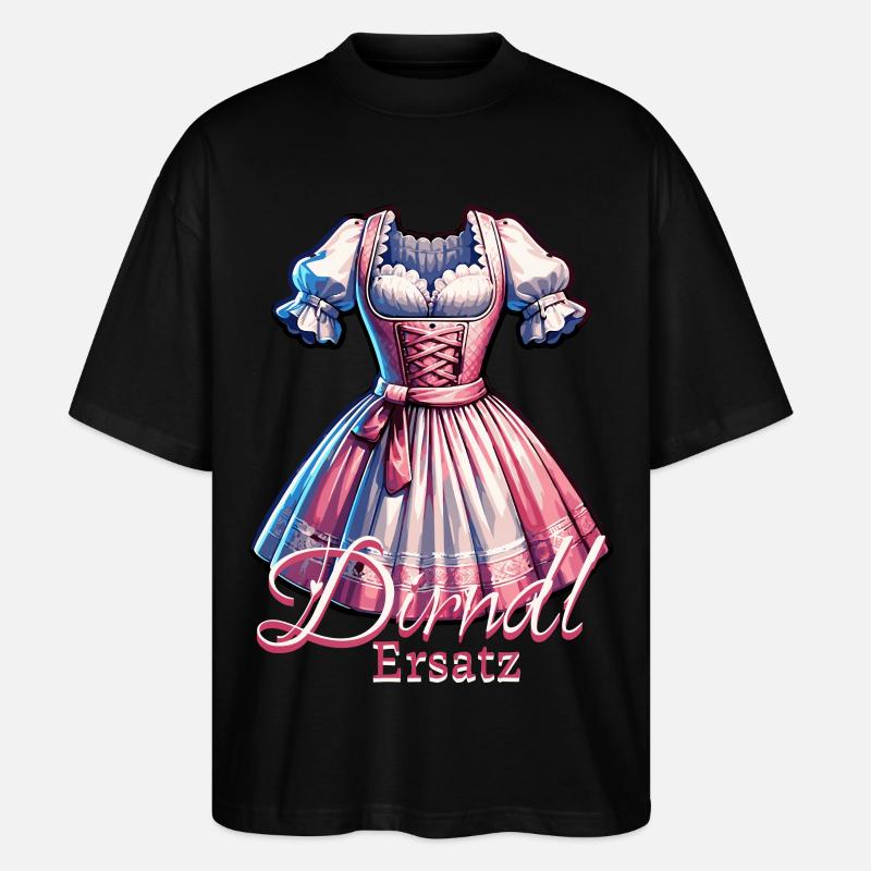 DIRNDL ERSATZ - Stanley/Stella Oversized Unisex Bio T-Shirt Blaster 2.0 - Schwarz