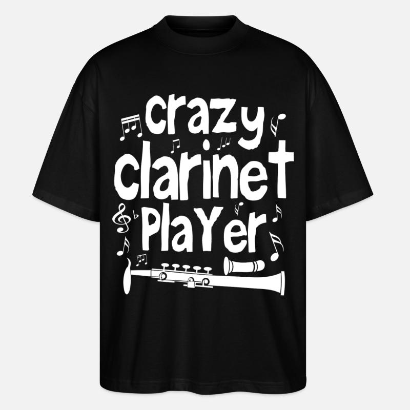 Crazy clarinet player - Stanley/Stella Oversized Unisex Organic T-shirt Blaster 2.0 - black