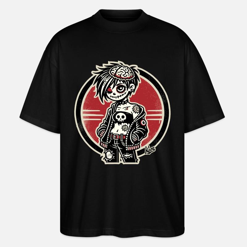 Cooles Emo-Zombie-Mädchen - Stanley/Stella Oversized Unisex Bio T-Shirt Blaster 2.0 - Schwarz
