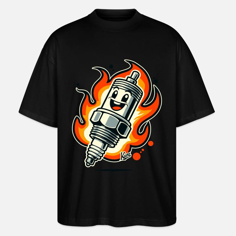 Bougie d’allumage joyeuse en feu - T-shirt bio Blaster 2.0 coupe oversize Stanley/Stella Unisexe - noir