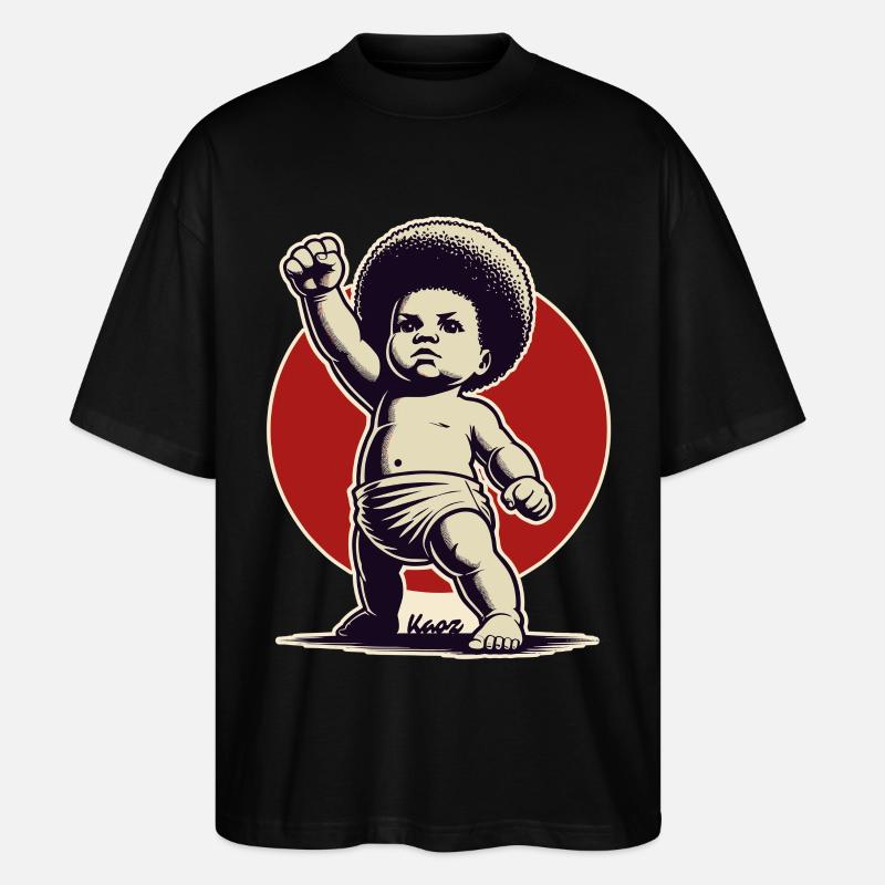 Bébé en pose de liberté - T-shirt bio Blaster 2.0 coupe oversize Stanley/Stella Unisexe - noir