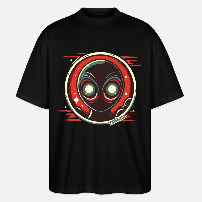 Mysterious alien with shining eyes - Stanley/Stella Oversized Unisex Organic T-shirt Blaster 2.0 - black