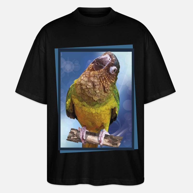 Schmutziges Gesicht Papagei - Stanley/Stella Oversized Unisex Bio T-Shirt Blaster 2.0 - Schwarz