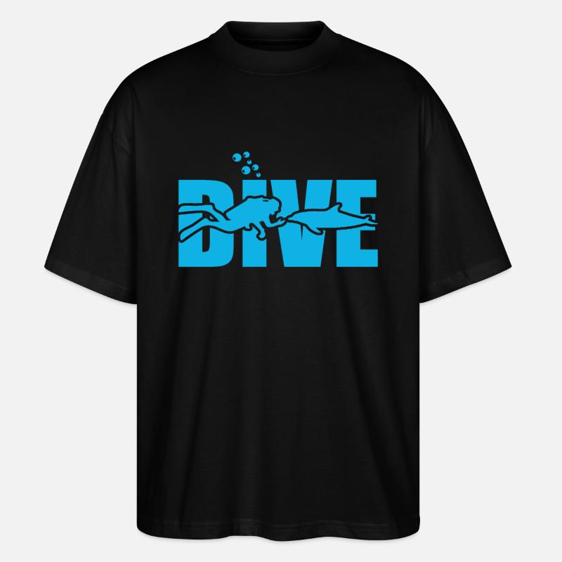 dive diving - Stanley/Stella Oversized Unisex Bio T-Shirt Blaster 2.0 - Schwarz