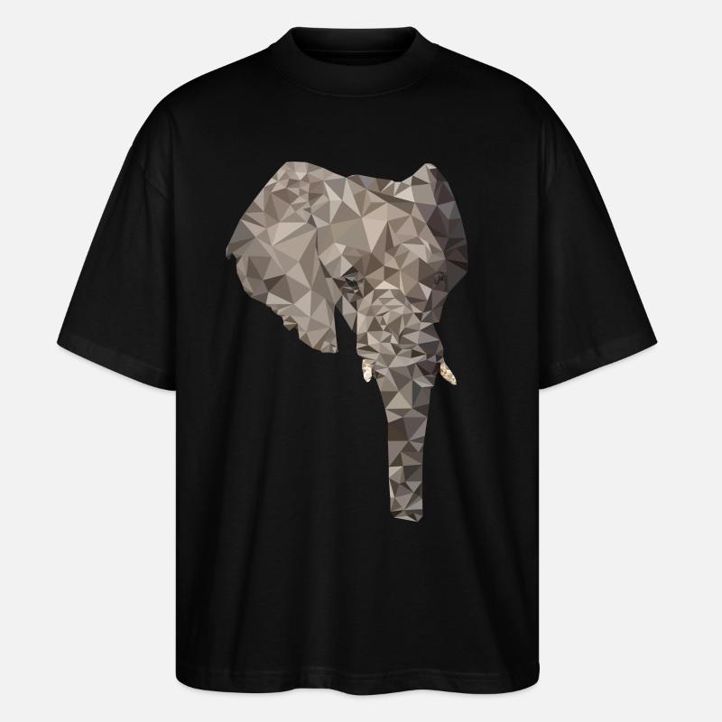 Polygone d’éléphant - T-shirt bio Blaster 2.0 coupe oversize Stanley/Stella Unisexe - noir