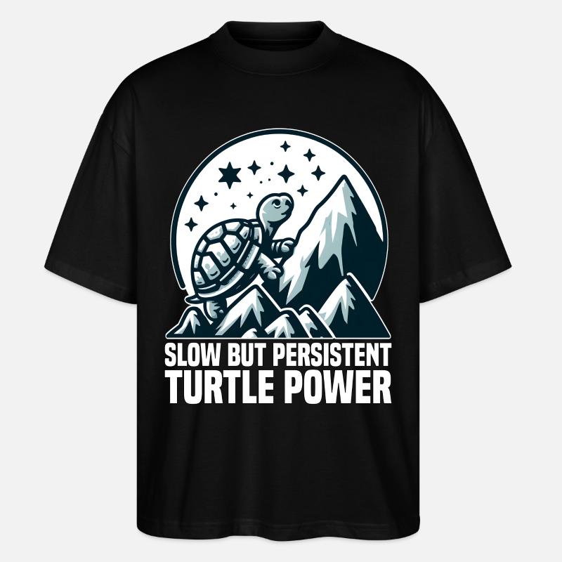 LANGSAME, ABER AUSDAUERNDE TURTLE-POWER - Stanley/Stella Oversized Unisex Bio T-Shirt Blaster 2.0 - Schwarz