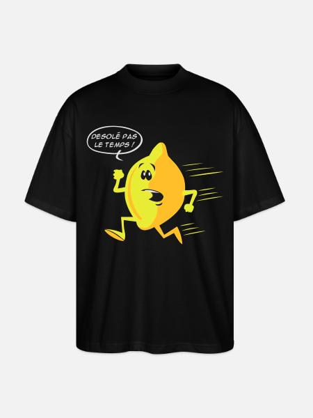 Citron pressé - T-shirt bio Blaster 2.0 coupe oversize Stanley/Stella Unisexe - noir