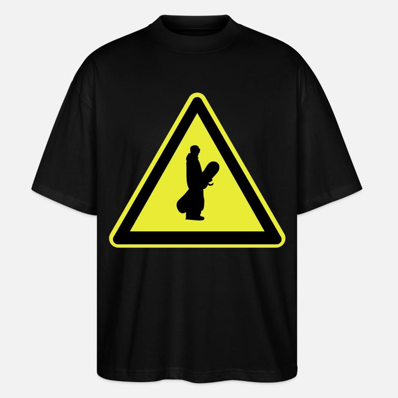 Snowboarder Schild - Stanley/Stella Oversized Unisex Bio T-Shirt Blaster 2.0 - Schwarz