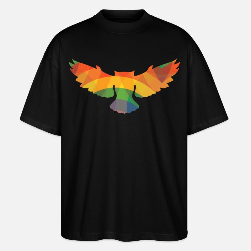 Farbige Eule - Stanley/Stella Oversized Unisex Bio T-Shirt Blaster 2.0 - Schwarz