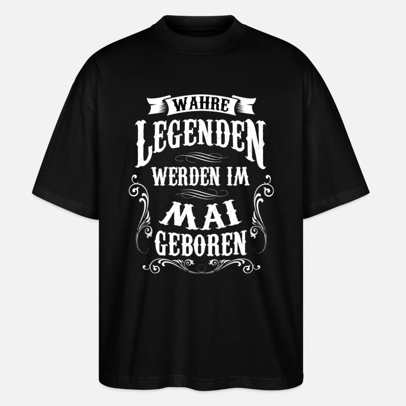 Mai geboren - Stanley/Stella Oversized Unisex Bio T-Shirt Blaster 2.0 - Schwarz