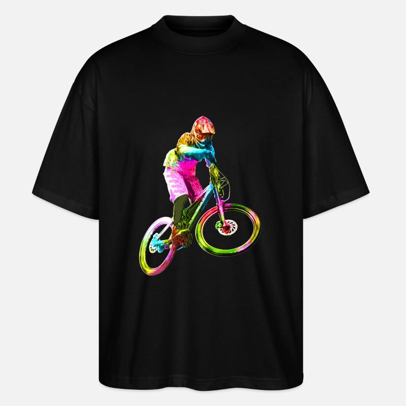 Bunter Downhiller - Stanley/Stella Oversized Unisex Bio T-Shirt Blaster 2.0 - Schwarz