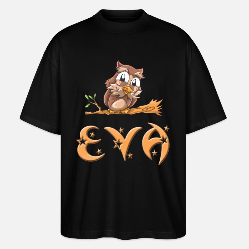 Eule Eva - Stanley/Stella Oversized Unisex Bio T-Shirt Blaster 2.0 - Schwarz