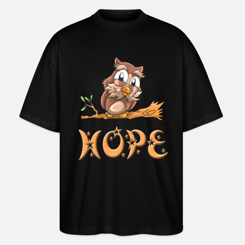 Eule Hope - Stanley/Stella Oversized Unisex Bio T-Shirt Blaster 2.0 - Schwarz