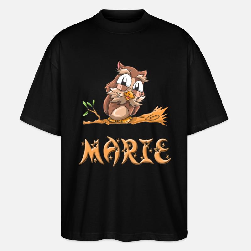 Eule Marie - Stanley/Stella Oversized Unisex Bio T-Shirt Blaster 2.0 - Schwarz