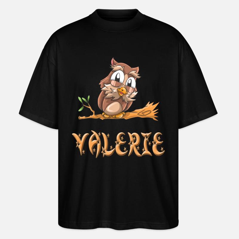 Eule Valerie - Stanley/Stella Oversized Unisex Bio T-Shirt Blaster 2.0 - Schwarz