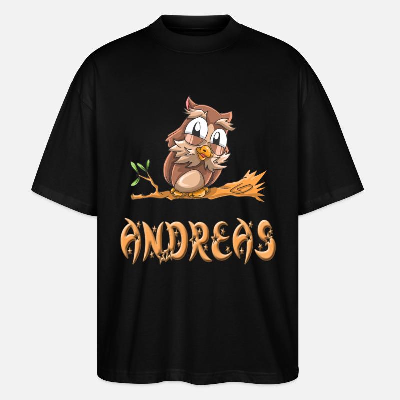 Eule Andreas - Stanley/Stella Oversized Unisex Bio T-Shirt Blaster 2.0 - Schwarz