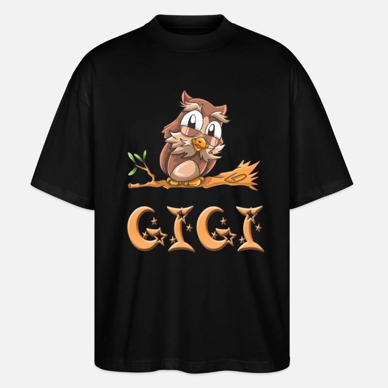 Eule Gigi - Stanley/Stella Oversized Unisex Bio T-Shirt Blaster 2.0 - Schwarz