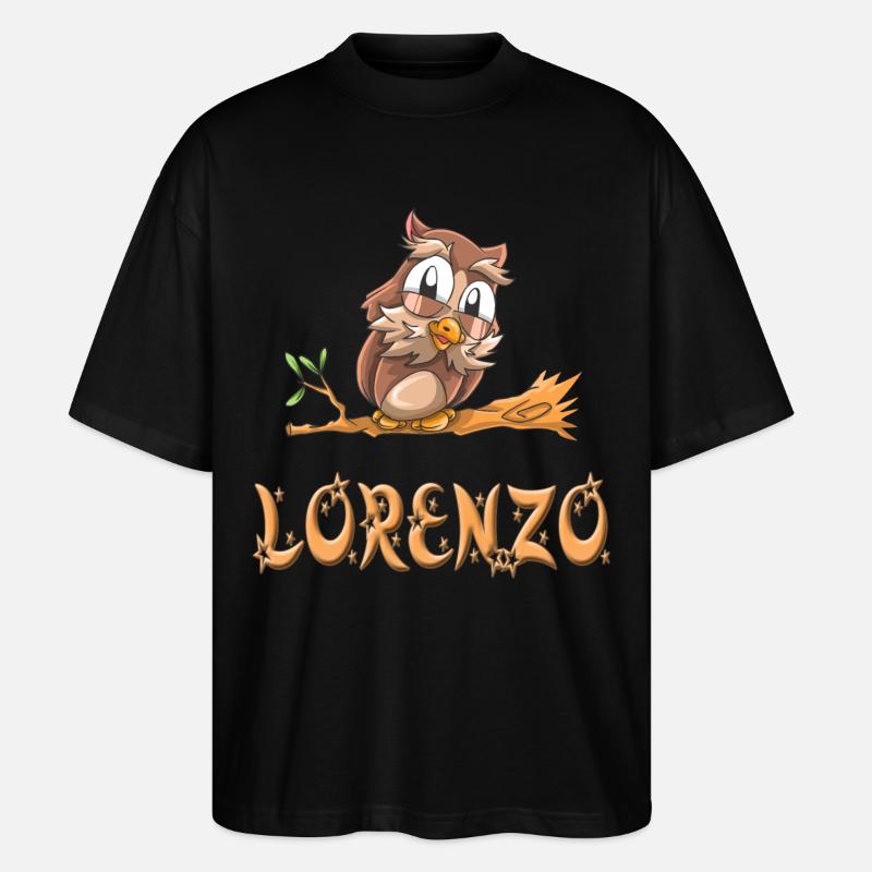 Eule Lorenzo - Stanley/Stella Oversized Unisex Bio T-Shirt Blaster 2.0 - Schwarz