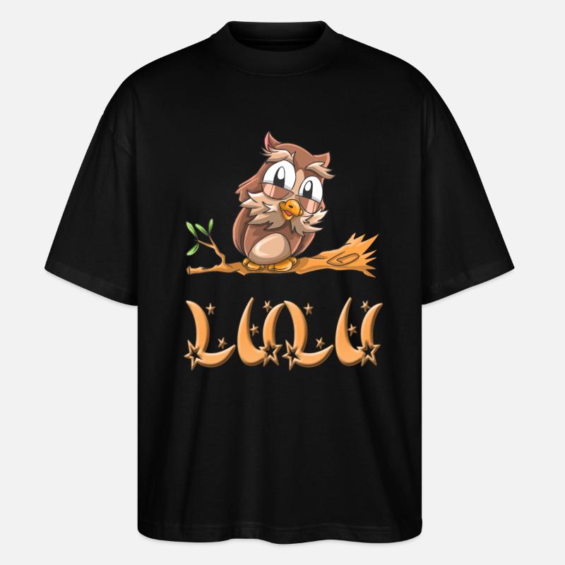 Eule Lulu - Stanley/Stella Oversized Unisex Bio T-Shirt Blaster 2.0 - Schwarz