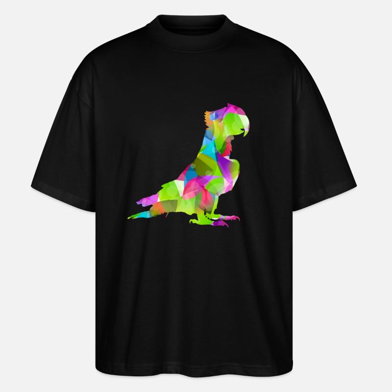 Bunter Papagei - Stanley/Stella Oversized Unisex Bio T-Shirt Blaster 2.0 - Schwarz