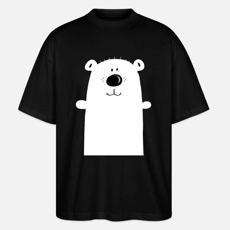 Knuddeliger Eisbär - Polarbär - Bär - Kinder - Stanley/Stella Oversized Unisex Bio T-Shirt Blaster 2.0 - Schwarz