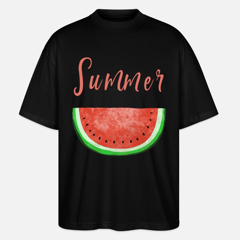 Summertime Melon d'eau - Melon - été - T-shirt bio Blaster 2.0 coupe oversize Stanley/Stella Unisexe - noir