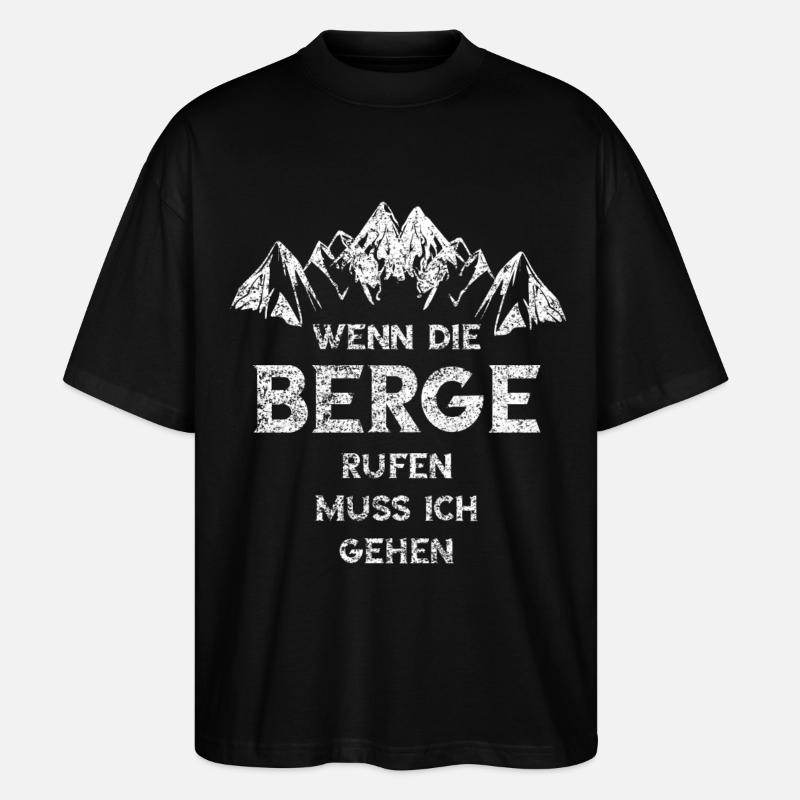 Berge Rufen - Stanley/Stella Oversized Unisex Bio T-Shirt Blaster 2.0 - Schwarz