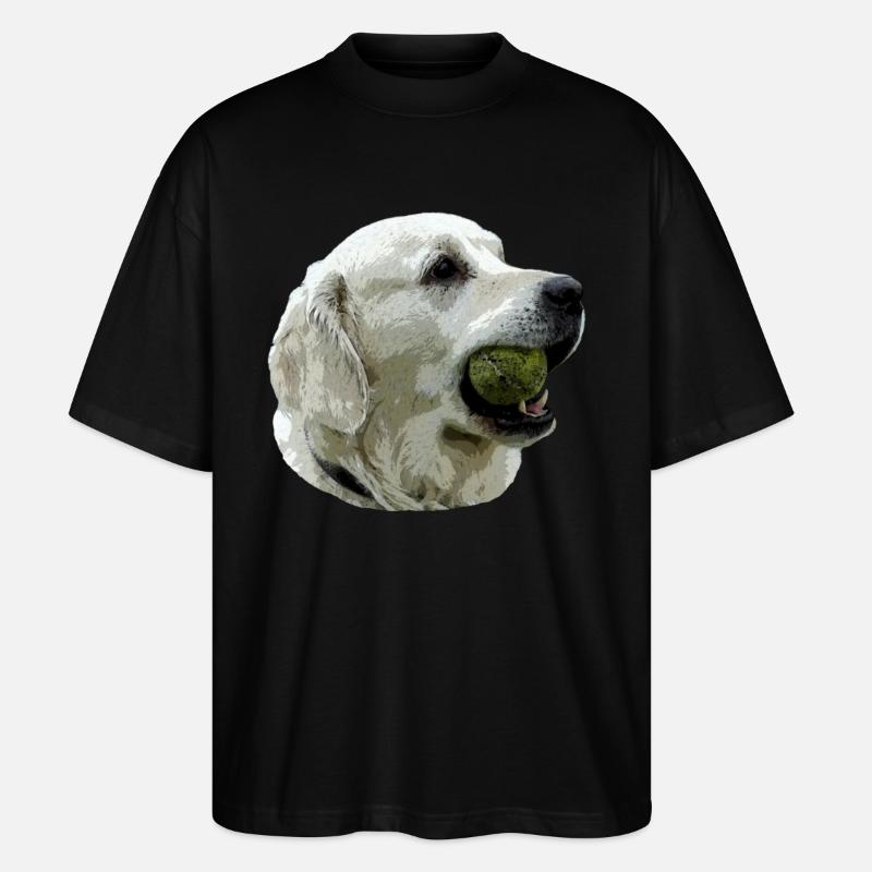 Labrador mit Ball - Stanley/Stella Oversized Unisex Bio T-Shirt Blaster 2.0 - Schwarz