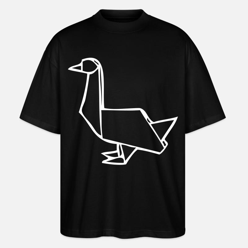 Gans | Ente | Origami - Stanley/Stella Oversized Unisex Bio T-Shirt Blaster 2.0 - Schwarz