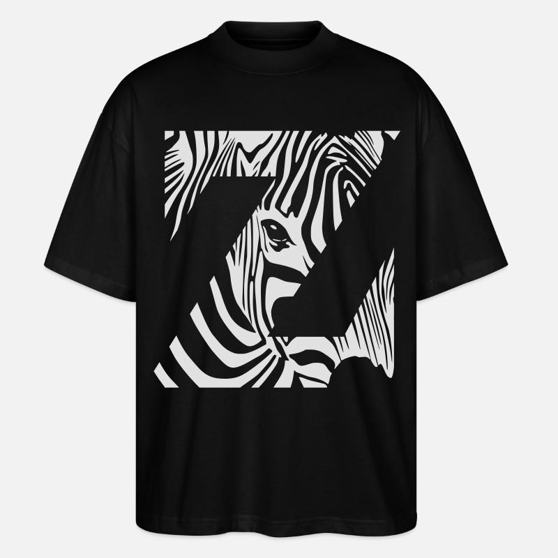 Zebra Mix Mono Weiß - Stanley/Stella Oversized Unisex Bio T-Shirt Blaster 2.0 - Schwarz