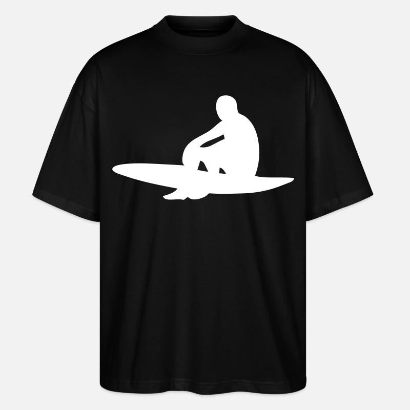 Surfeur avec planche de surf - T-shirt bio Blaster 2.0 coupe oversize Stanley/Stella Unisexe - noir
