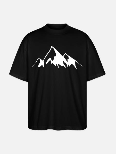 Mountains - Peaks - Stanley/Stella Oversized Unisex Organic T-shirt Blaster 2.0 - black