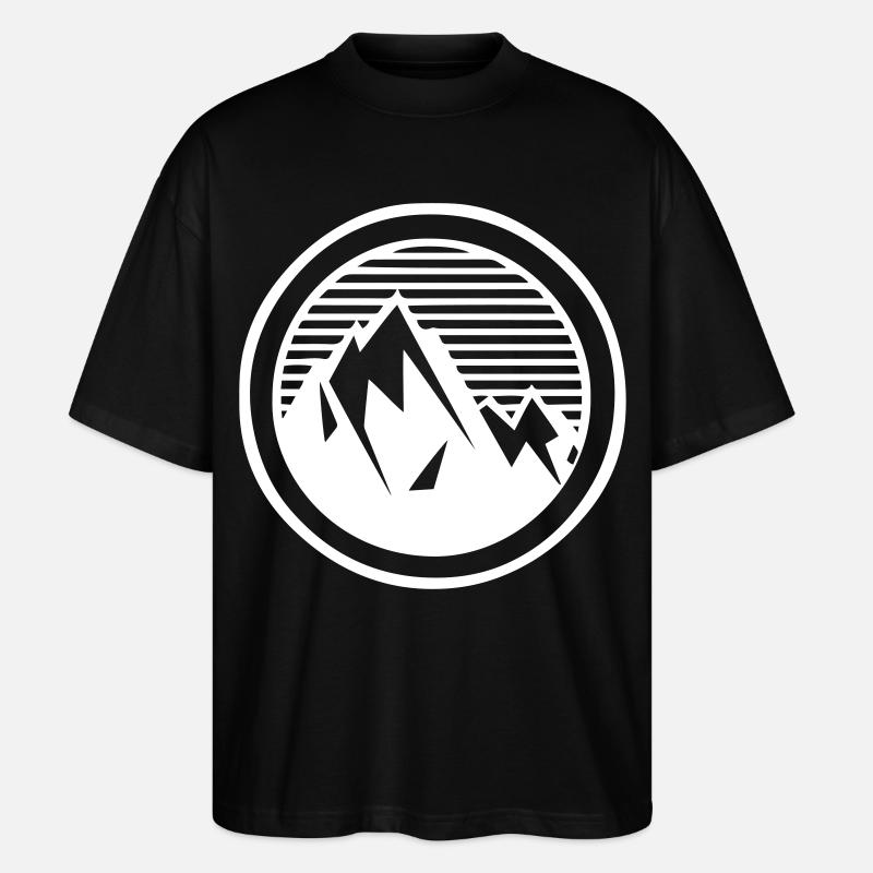 Mountains in a circle - Stanley/Stella Oversized Unisex Organic T-shirt Blaster 2.0 - black