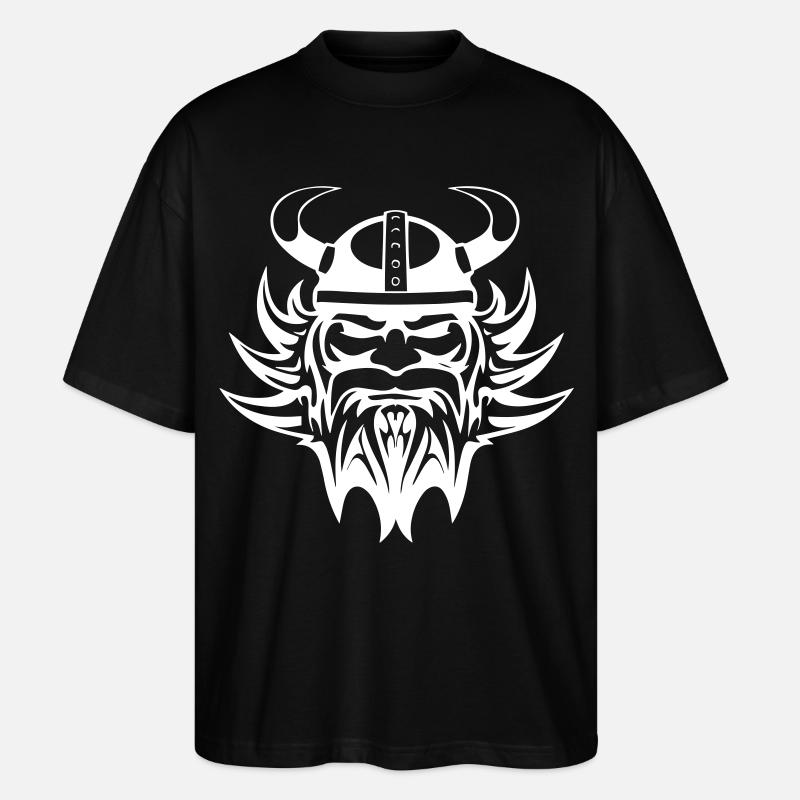 Wikingerkopf - Wikinger - Stanley/Stella Oversized Unisex Bio T-Shirt Blaster 2.0 - Schwarz