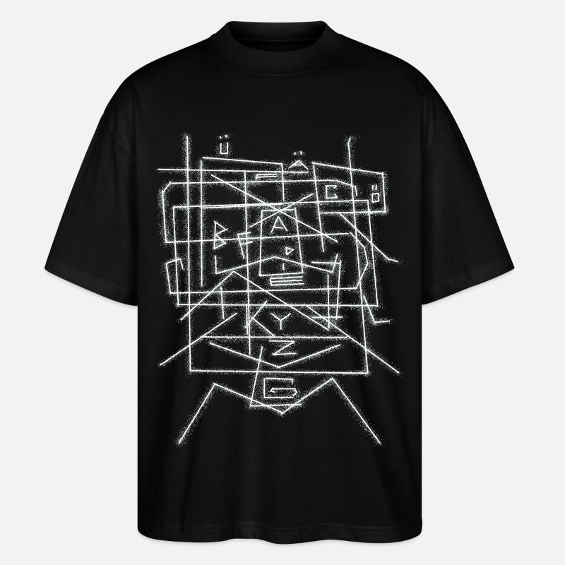 Alphabet character pattern ABC - Stanley/Stella Oversized Unisex Organic T-shirt Blaster 2.0 - black