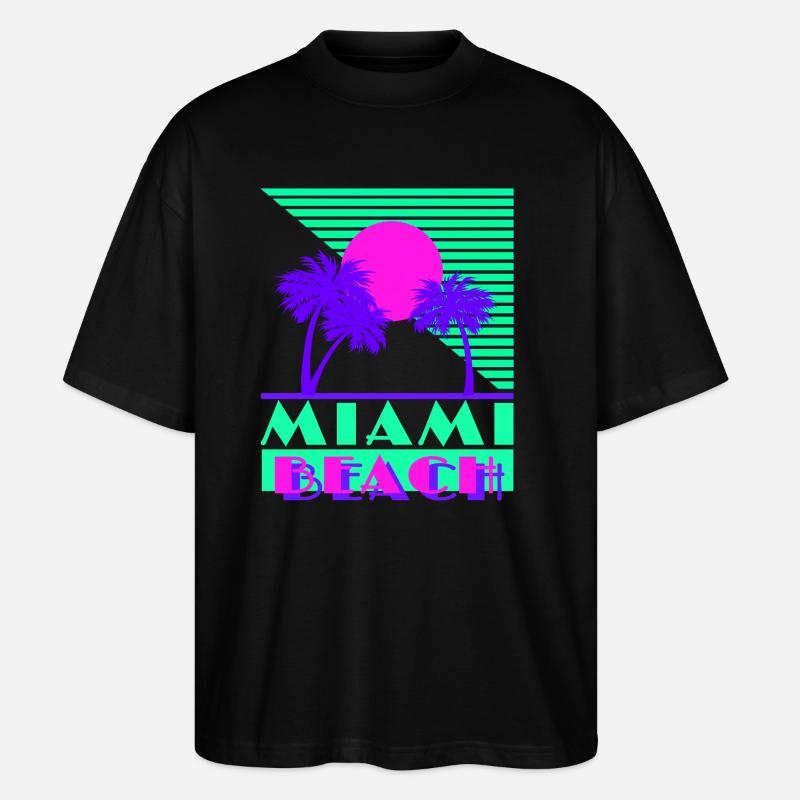 Miami Beach Green - T-shirt bio Blaster 2.0 coupe oversize Stanley/Stella Unisexe - noir