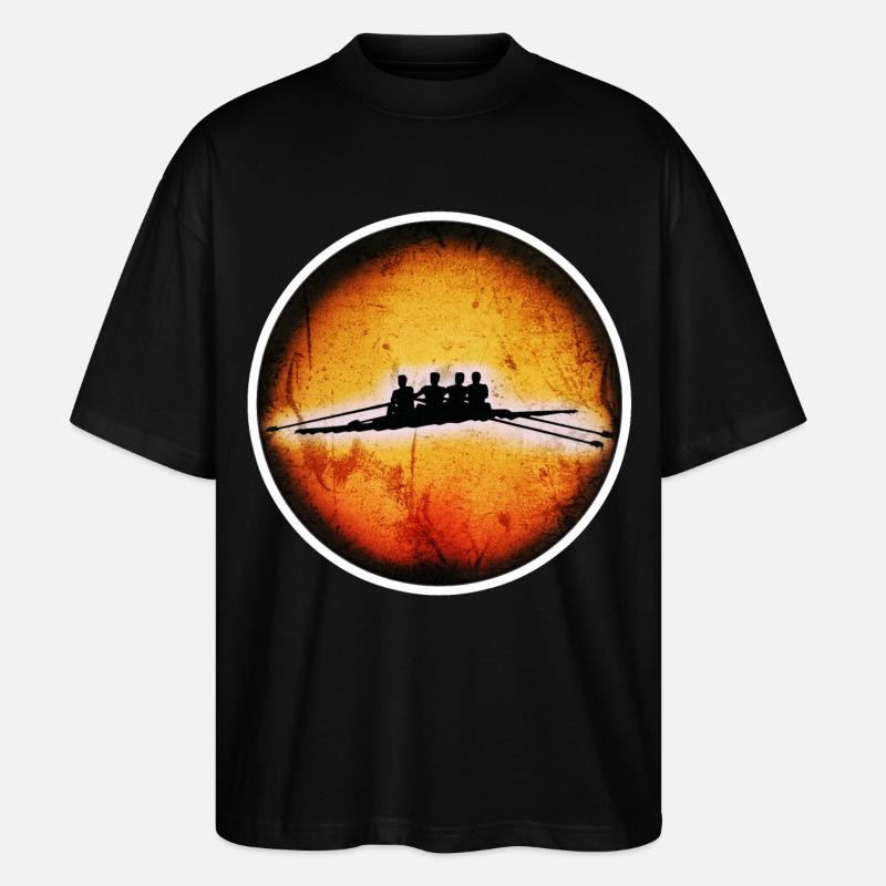 4er Ruderer - Stanley/Stella Oversized Unisex Bio T-Shirt Blaster 2.0 - Schwarz