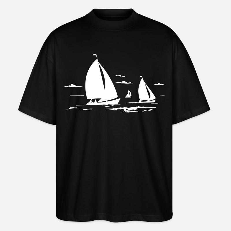 Segelboote - Stanley/Stella Oversized Unisex Bio T-Shirt Blaster 2.0 - Schwarz