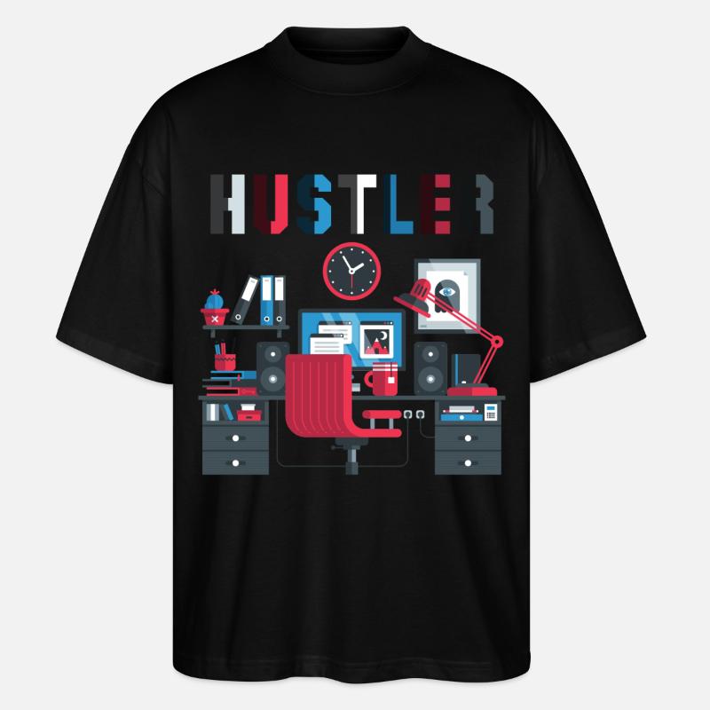 Hustler Arbeitstier - Stanley/Stella Oversized Unisex Bio T-Shirt Blaster 2.0 - Schwarz