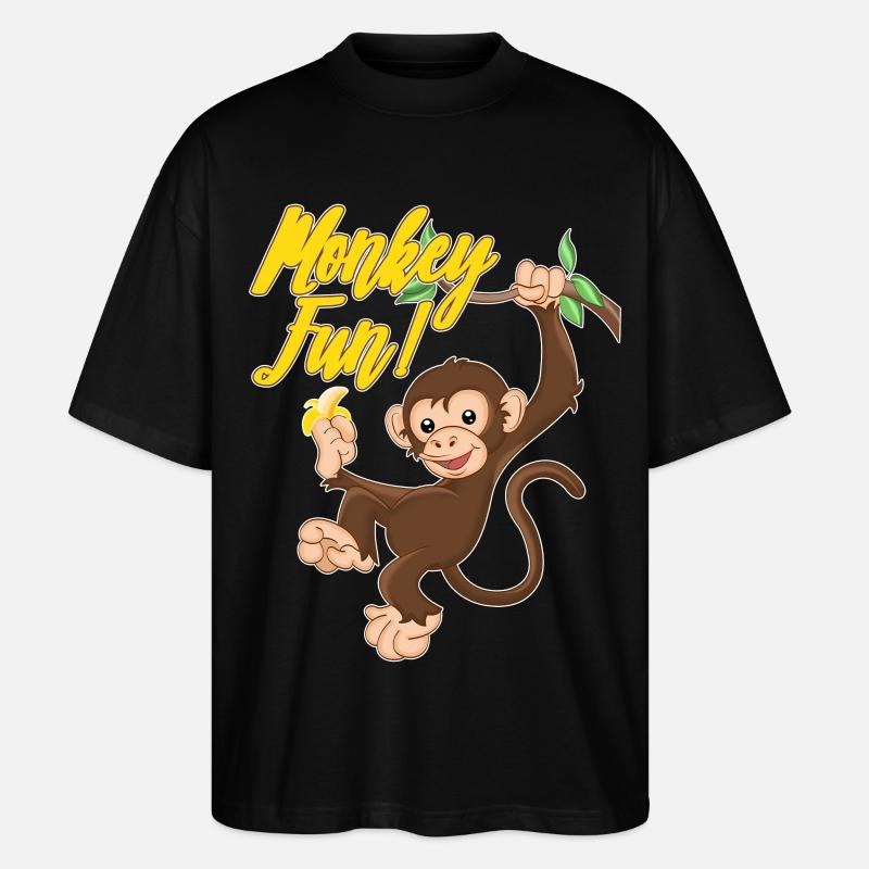 Monkey Fun - Stanley/Stella Oversized Unisex Bio T-Shirt Blaster 2.0 - Schwarz