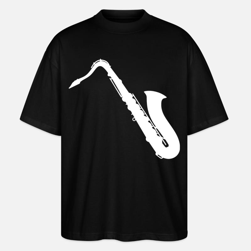 Saxophon - Stanley/Stella Oversized Unisex Bio T-Shirt Blaster 2.0 - Schwarz