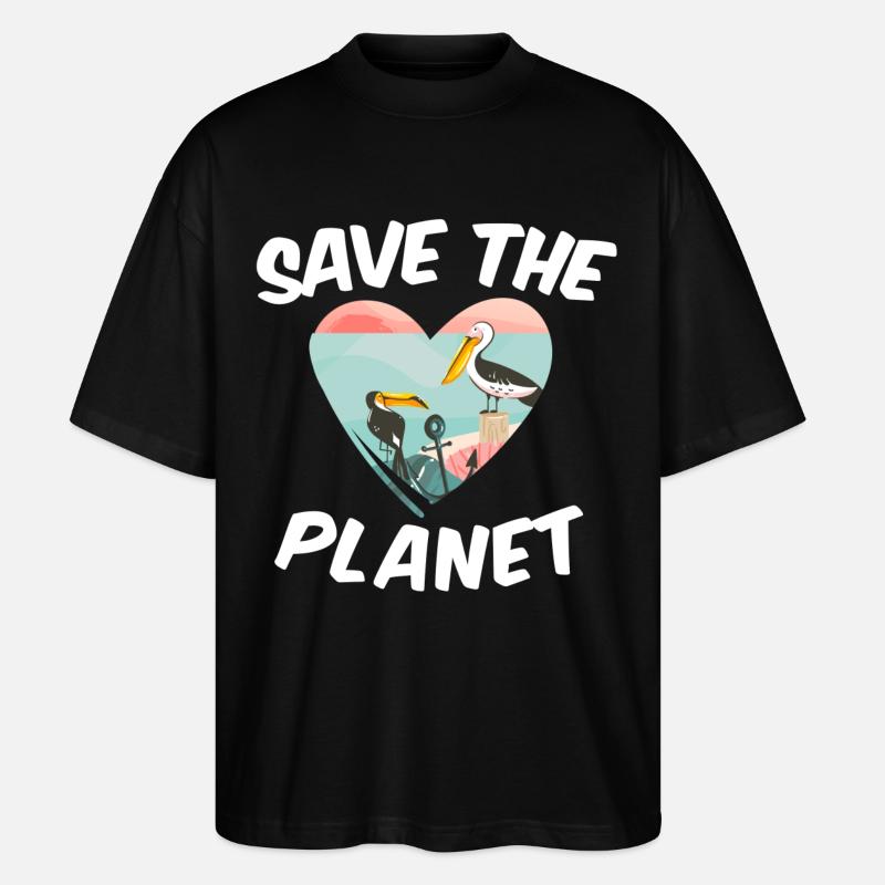 Save The Planet - Stanley/Stella Oversized Unisex Bio T-Shirt Blaster 2.0 - Schwarz