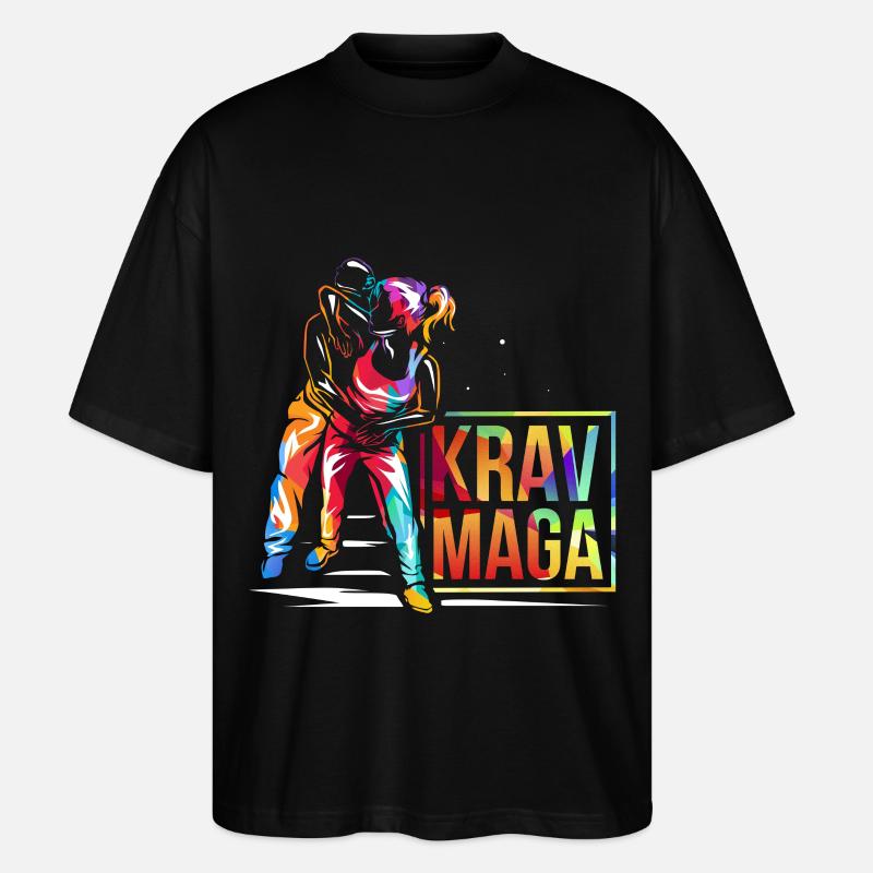Krav Maga Geschenk - Stanley/Stella Oversized Unisex Bio T-Shirt Blaster 2.0 - Schwarz