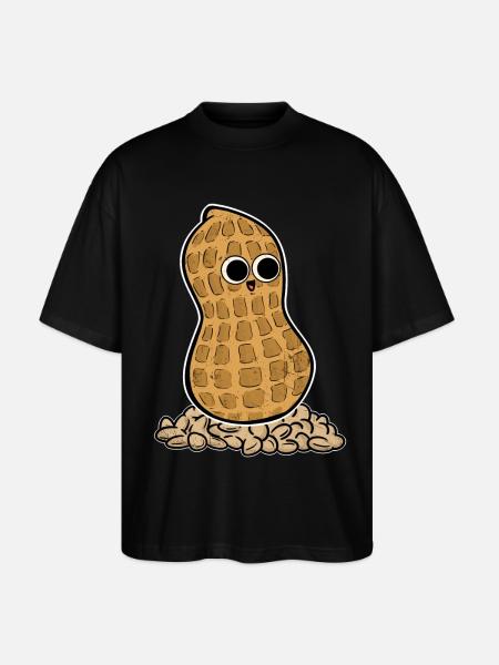 Peanut Peanuts Nut Child Children Baby - Stanley/Stella Oversized Unisex Organic T-shirt Blaster 2.0 - black