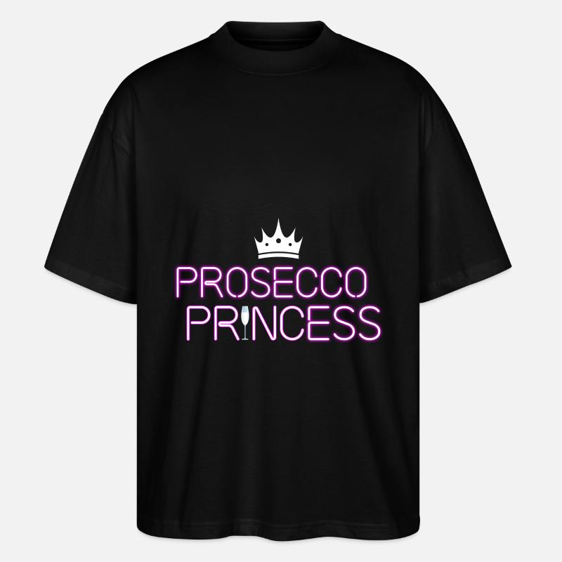 Prosecco Prinzessin - Stanley/Stella Oversized Unisex Bio T-Shirt Blaster 2.0 - Schwarz