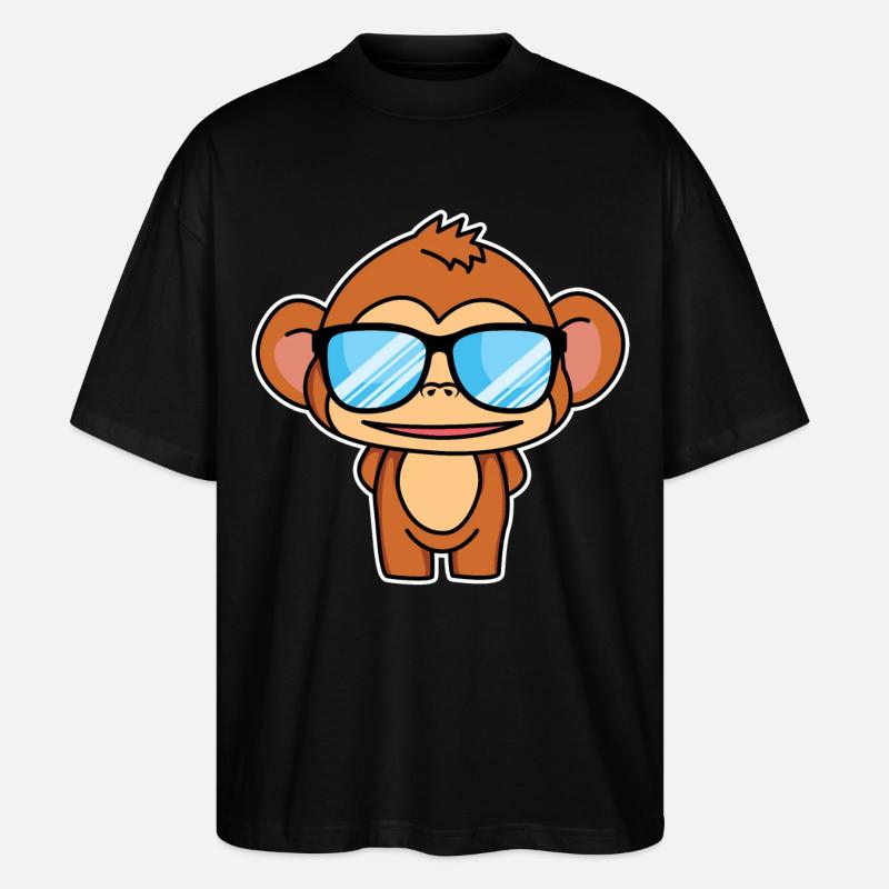 Cleveres Äffchen - Stanley/Stella Oversized Unisex Bio T-Shirt Blaster 2.0 - Schwarz