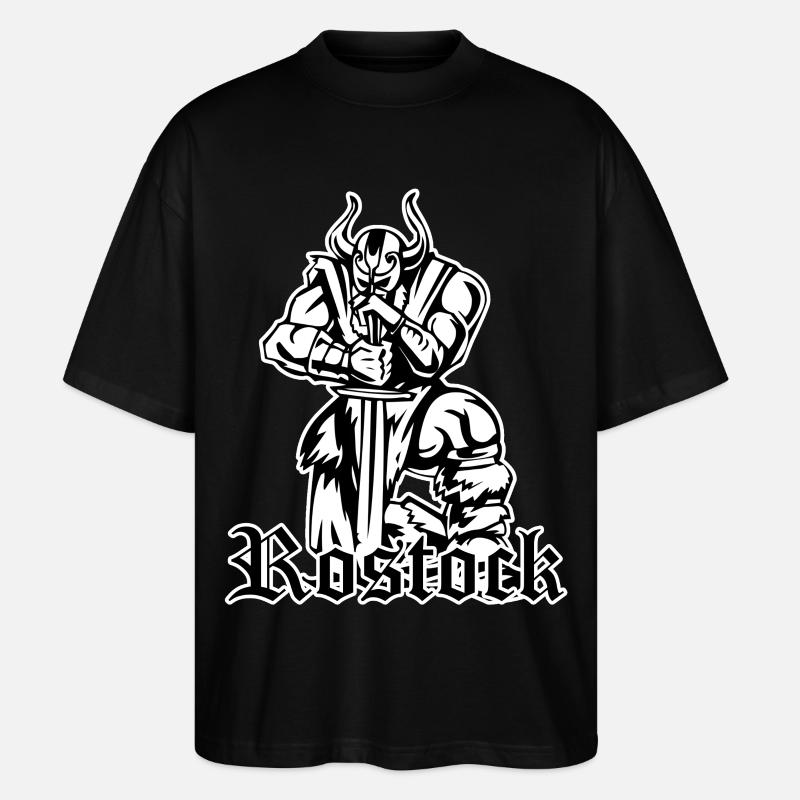 Rostock Wikinger - Stanley/Stella Oversized Unisex Bio T-Shirt Blaster 2.0 - Schwarz
