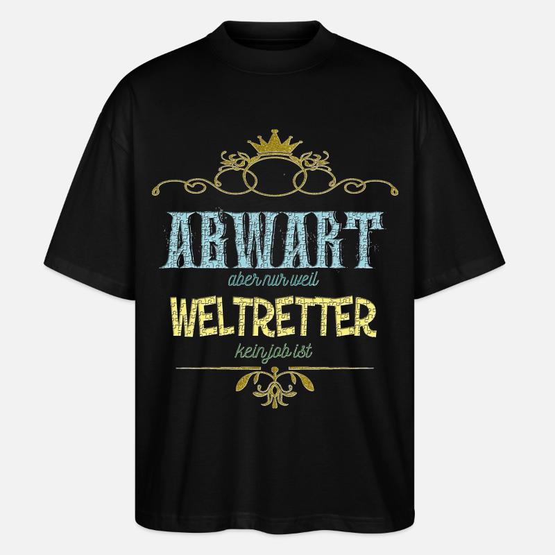 Abwart Weltretter - Stanley/Stella Oversized Unisex Bio T-Shirt Blaster 2.0 - Schwarz